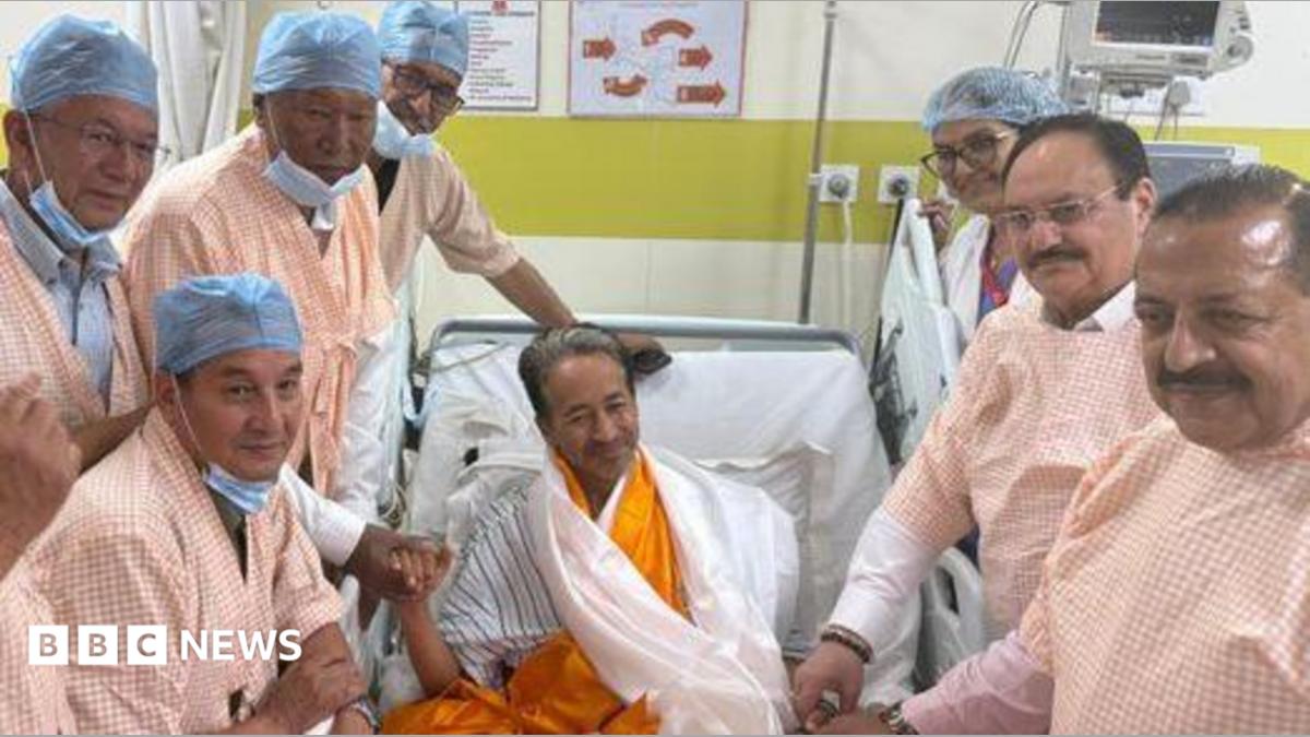 India's activist Sonam Wangchuk (centre) in hospital. Photo: 23 July 2026