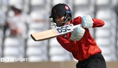 Charli Knott, of The Blaze, batting