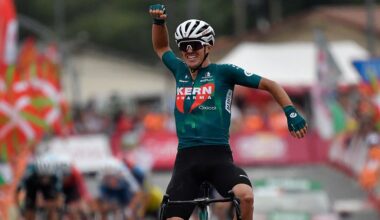 2024 Vuelta a Espa&ntilde;a stage 18: Urko Berrade celebrates the win
