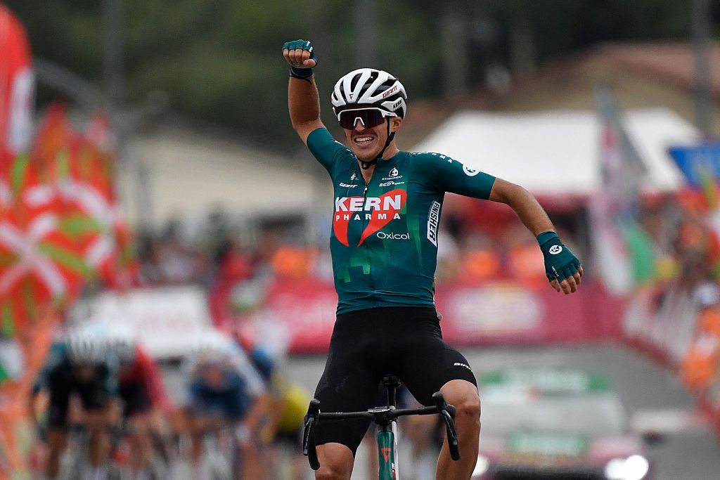 2024 Vuelta a Espa&ntilde;a stage 18: Urko Berrade celebrates the win