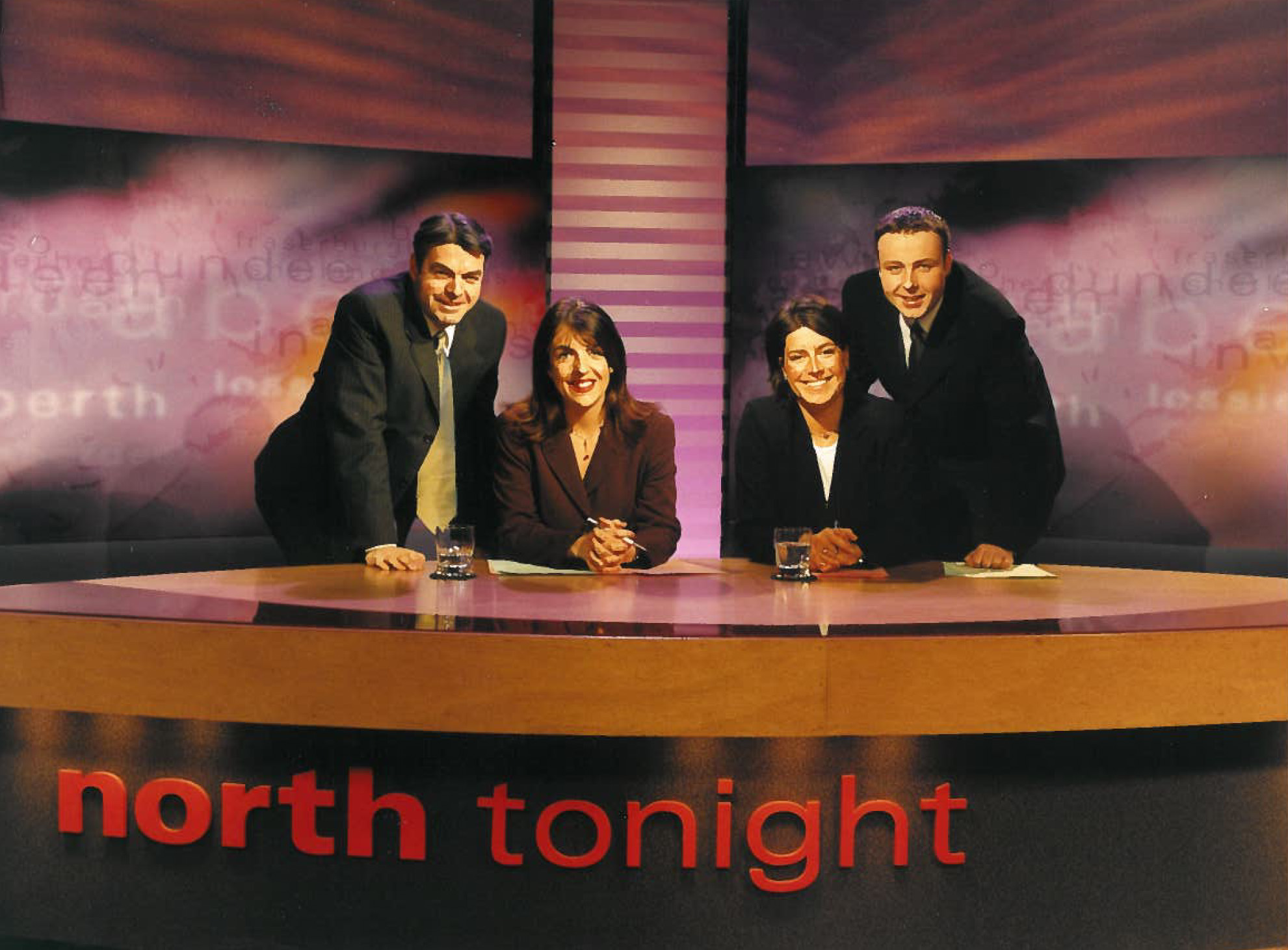 Norman MacLeod, Kirstin Gove, Sarah Mack and Mark White on the set of North Tonight.