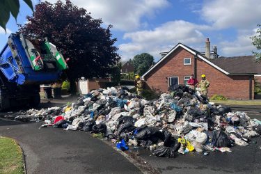 Waste on the street on Greensway in Broughton on 8 July