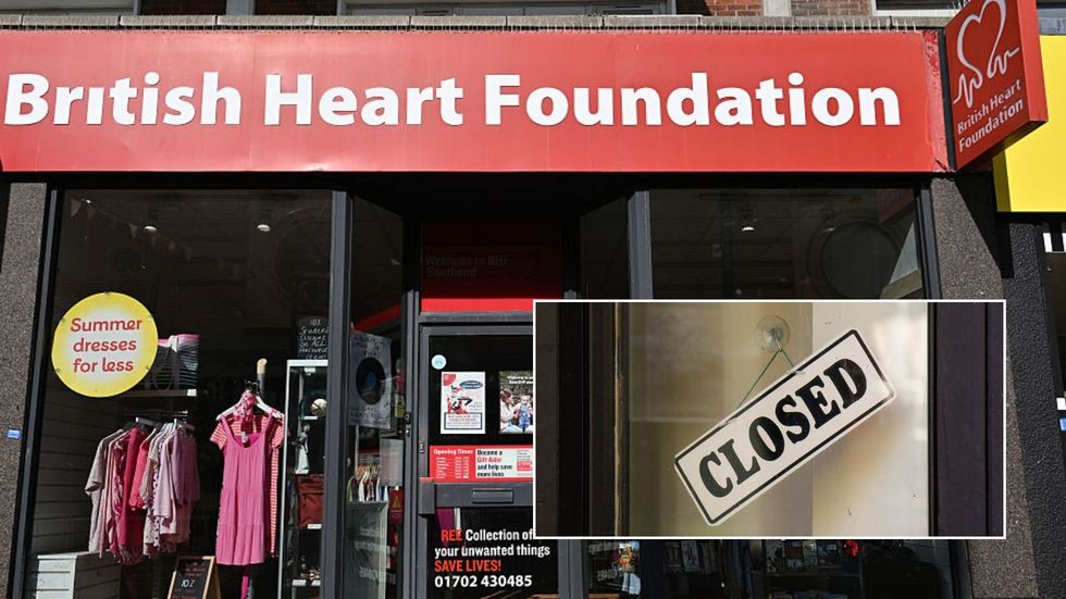 British Heart Foundation store and closed sign