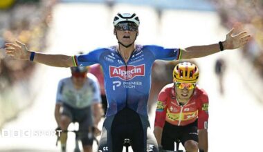 Mathieu van der Poel celebrates