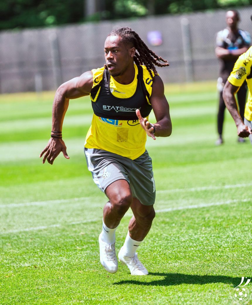 Brandon Thomas-Asante of Ghana and other players from a dozen nations have been wearing STATSports performance vests to monitor key performance metrics, including running speed, heart rate and physical exertion.