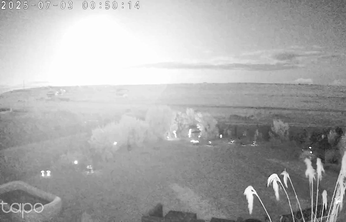 The object, thought to be a meteor, was caught by Norma Macleod's CCTV on Wednesday night.