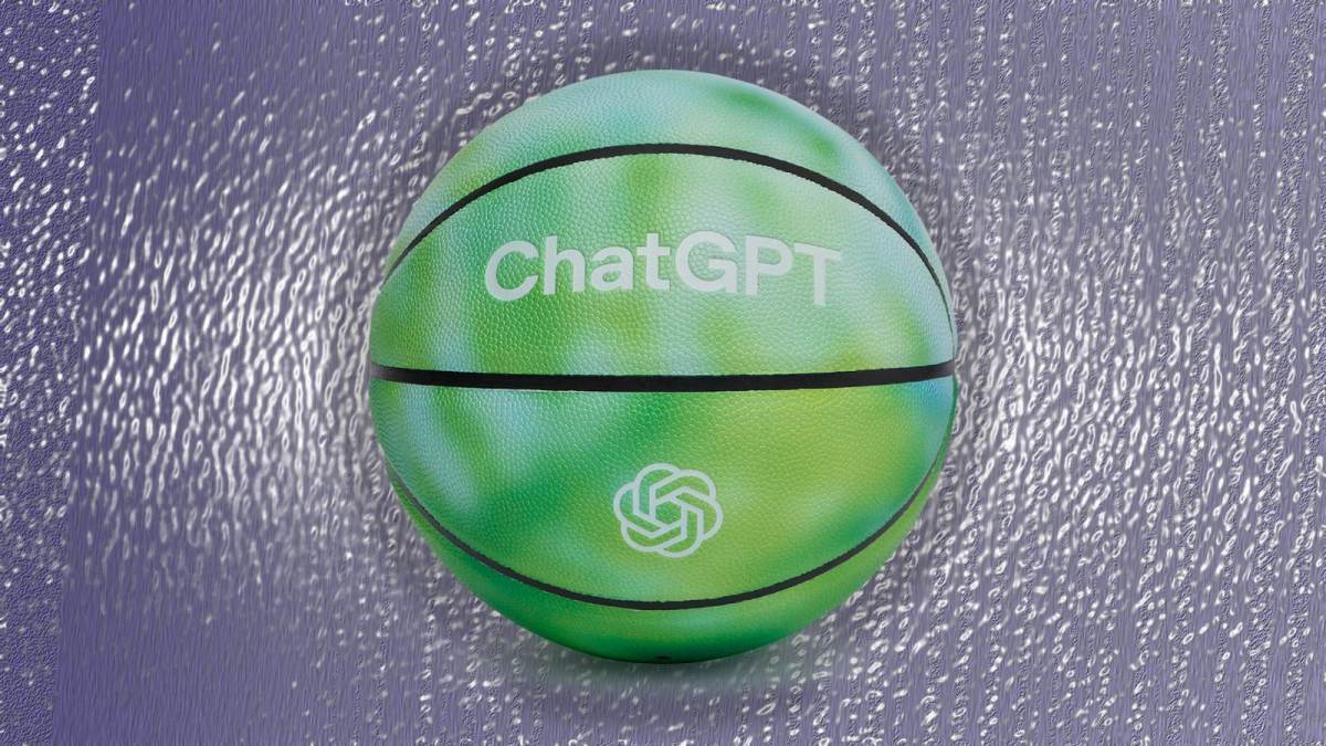 green basketball with ChatGPT logo