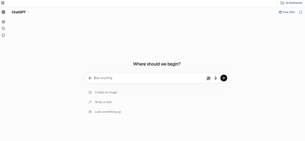 ChatGPT on desktop