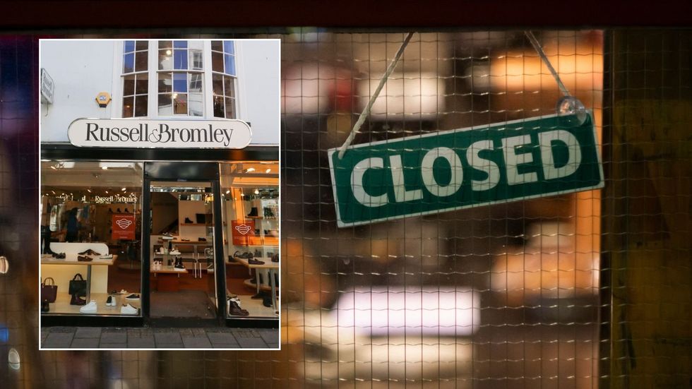Closed sign and Russell & Bromley store