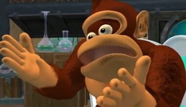 Donkey Kong from the cartoon doing a 'wtf' expression