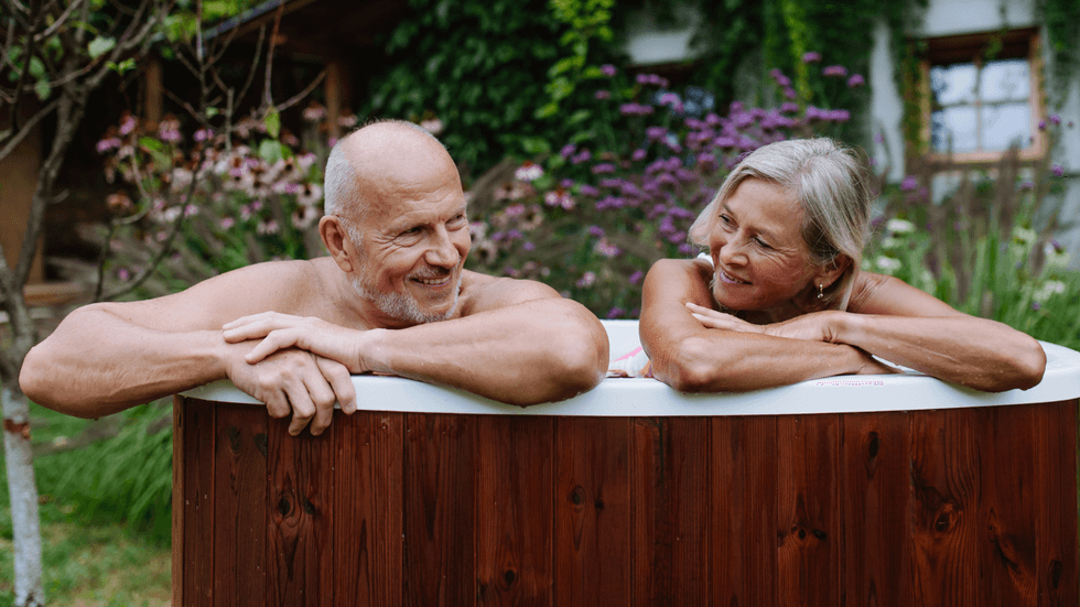 Couple in hot tub