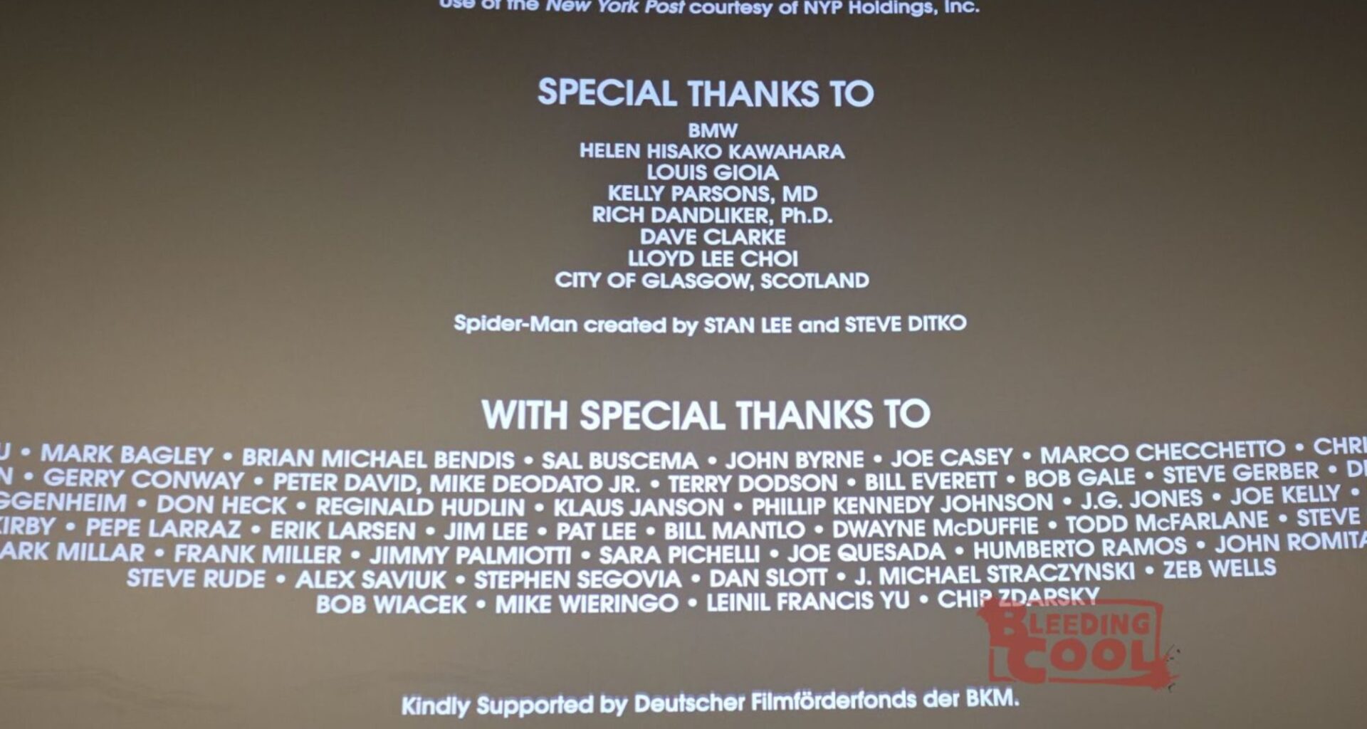 Official Comics "Special Thanks" Credits In Spider-Man: Brand New Day