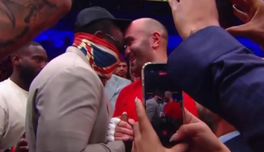 Derek Chisora shock title shot teased as he faces off in ring with new world champion