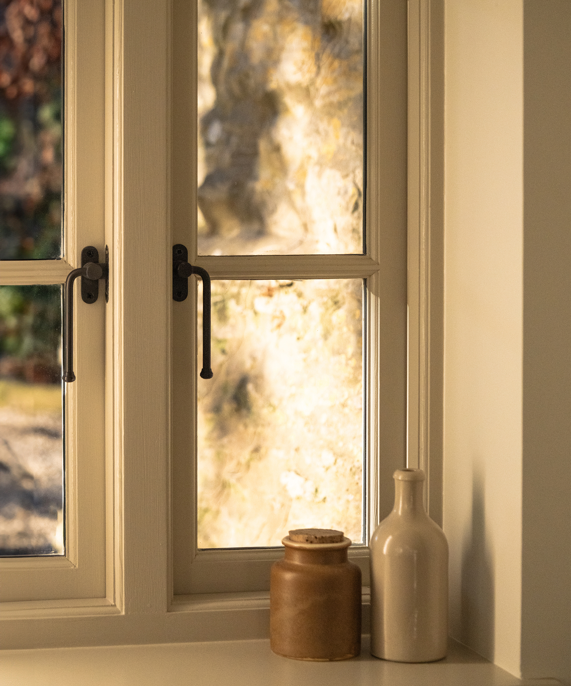 white window with black handles