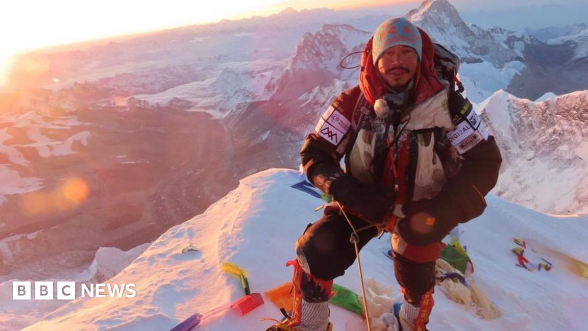 Nirmal Purja at the summit of Mount Everest