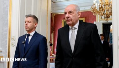 Hungarian Prime Minister Péter Magyar (left) and Hungarian President Tamás Sulyok in Budapest. Photo: 12 May 2026
