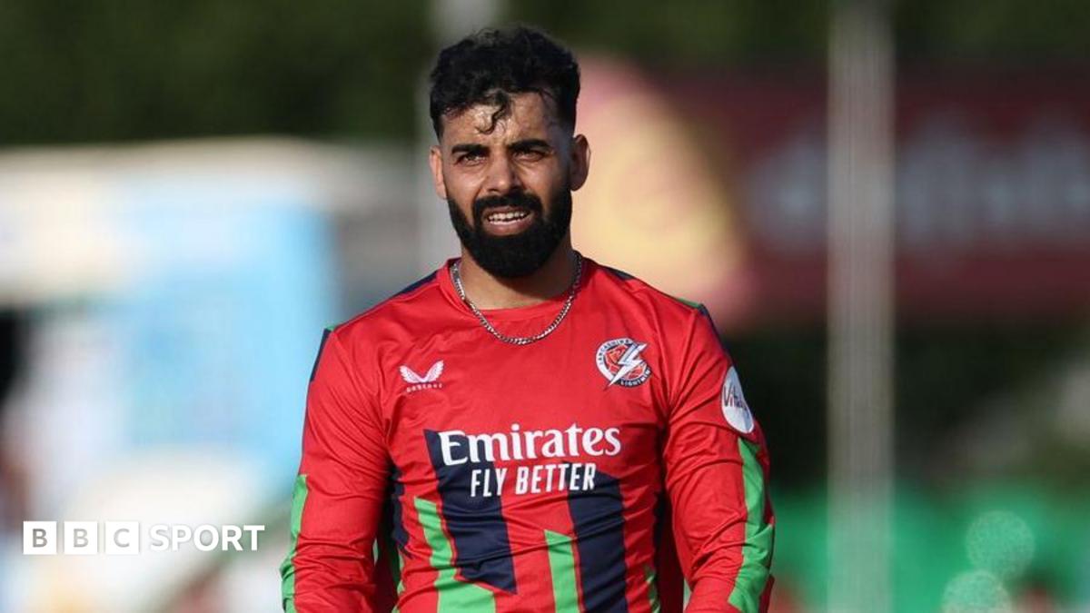 Shadab Khan in the field during Lancashire's T20 match away to Leicestershire