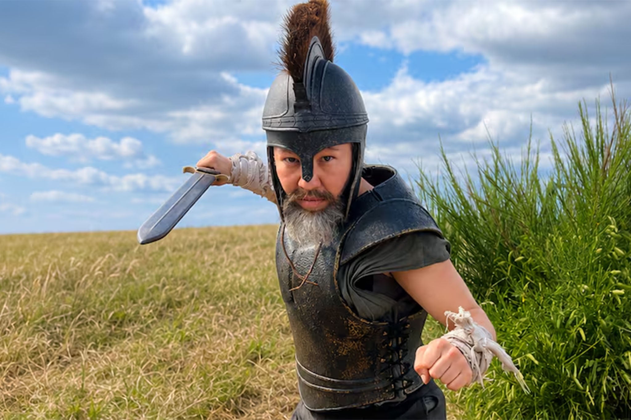 Dalton after undergoing her transformation into Odysseus for Christopher Nolan’s ‘The Odyssey’