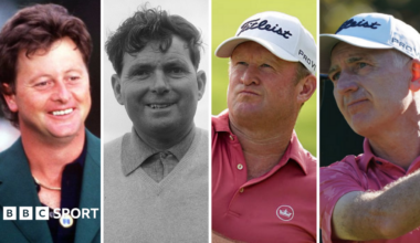 Welsh golfing greats Ian Woosnam, Dai Rees, Jamie Donaldson and Phillip Price