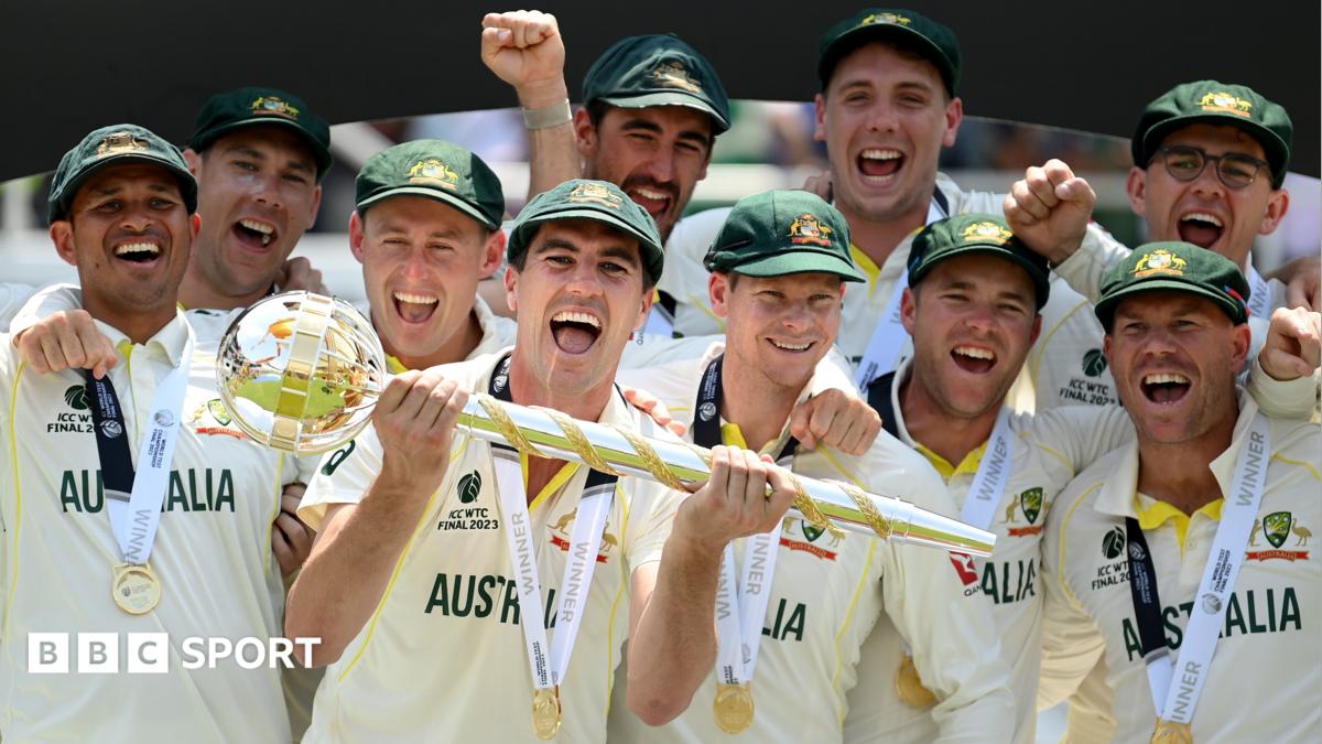 Australia celebrate winning the 2023 World Test Championship
