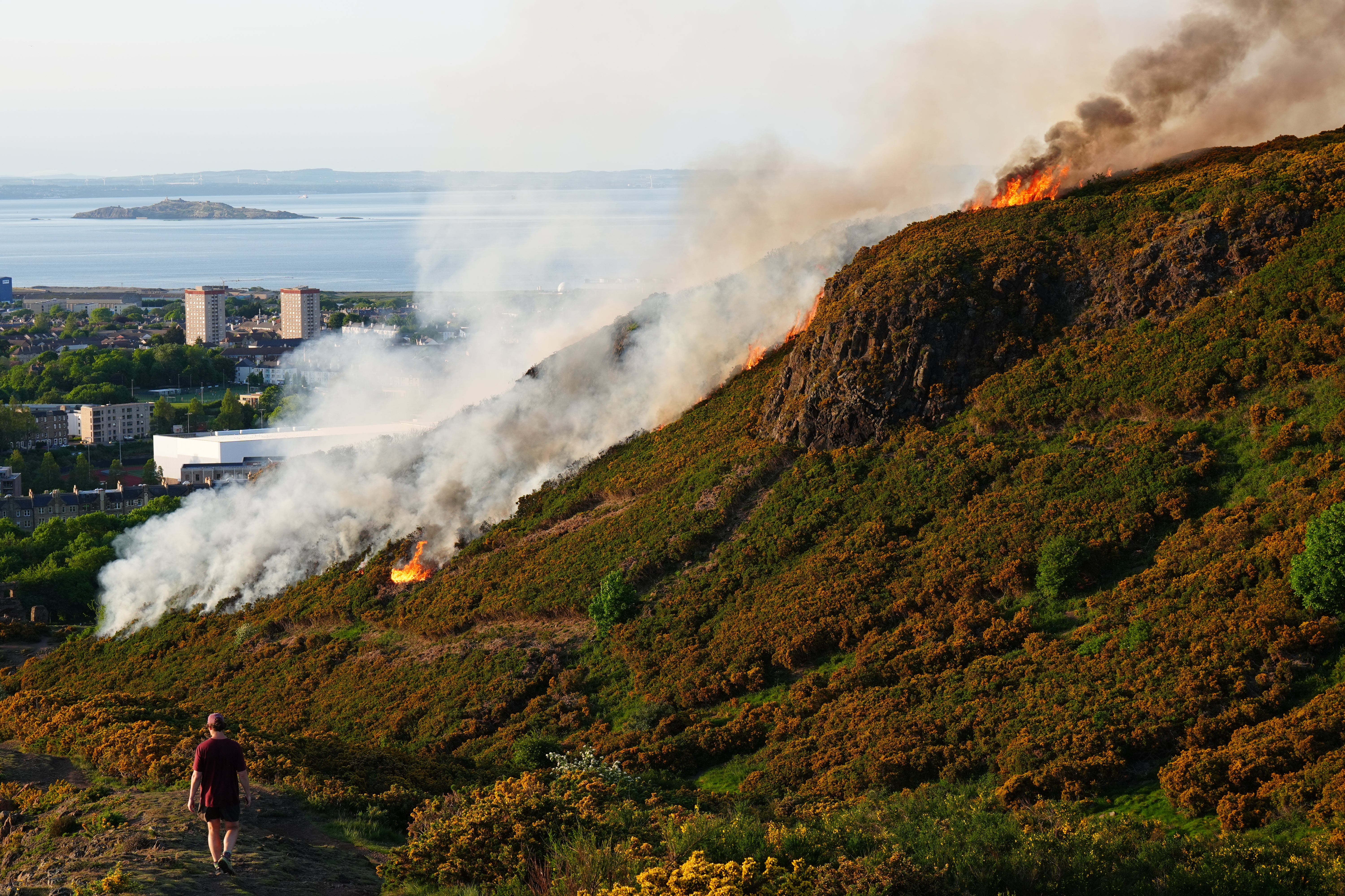 Wildfires were seen near Arthur’s Seat in Edinburgh (Jane Barlow/PA)