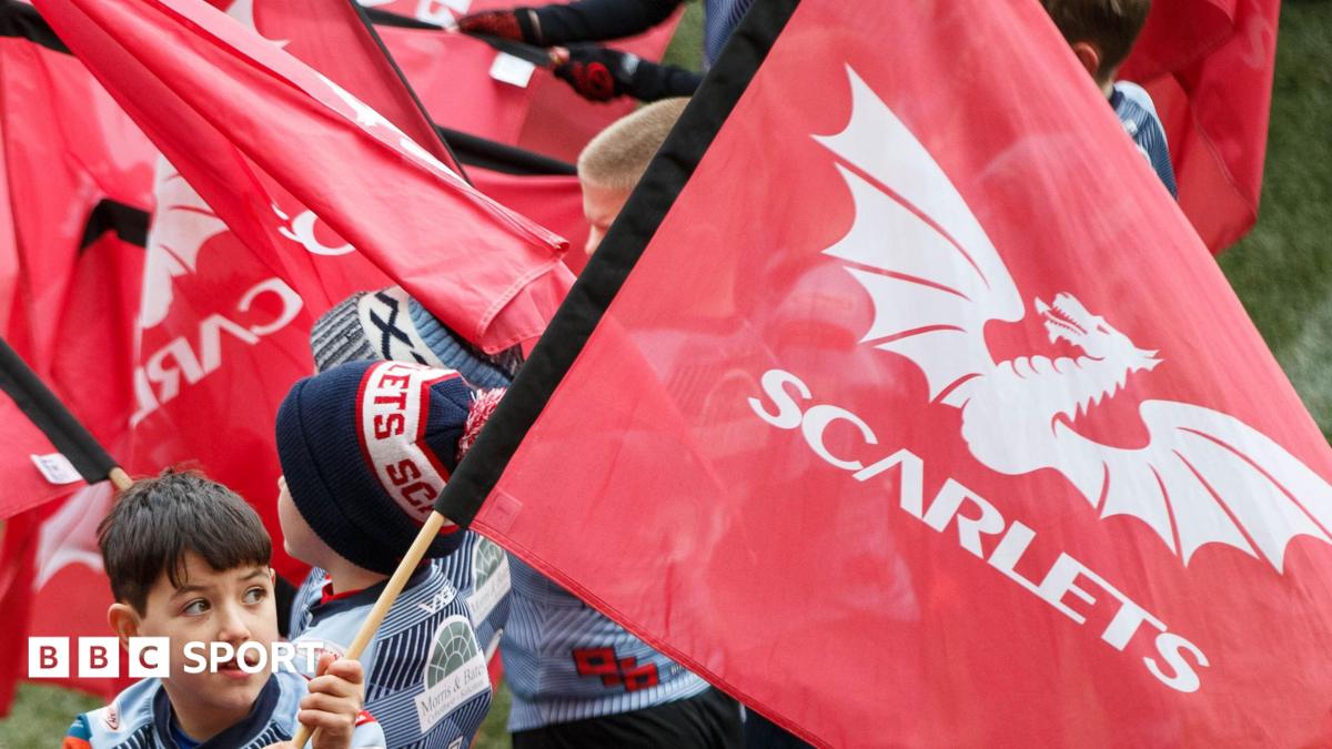 Scarlets flags are flown by young fans
