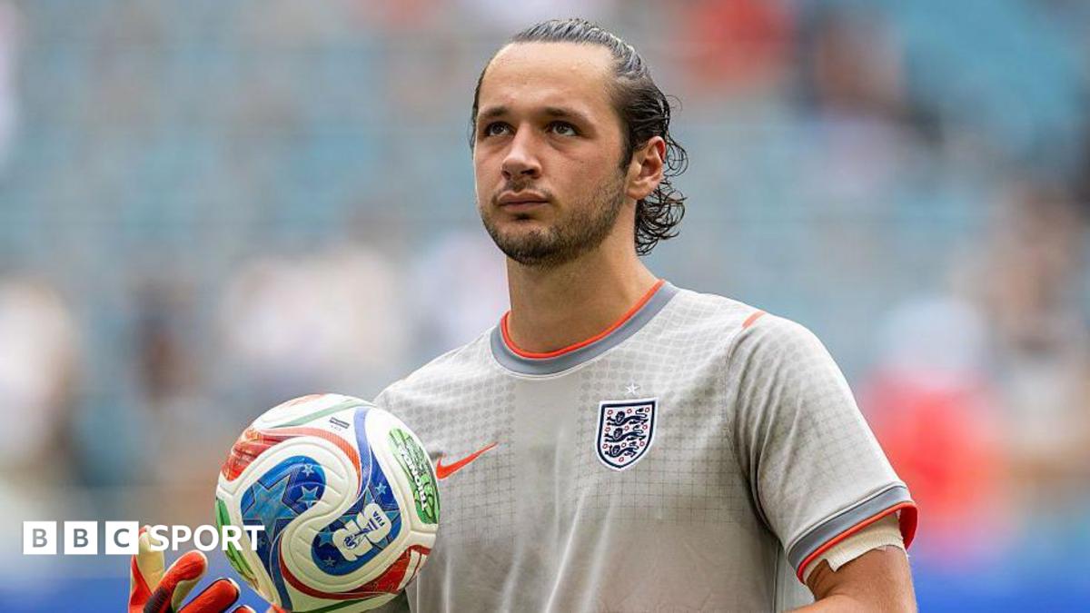 England goalkeeper James Trafford looks on during England training