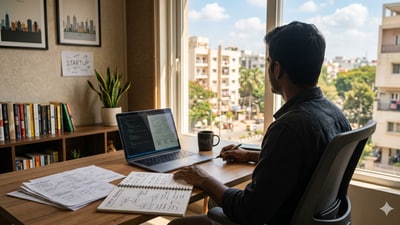 The OP said that entrepreneurship still requires hard work, but the flexibility has transformed his life. (Representational image/Gemini AI generated)