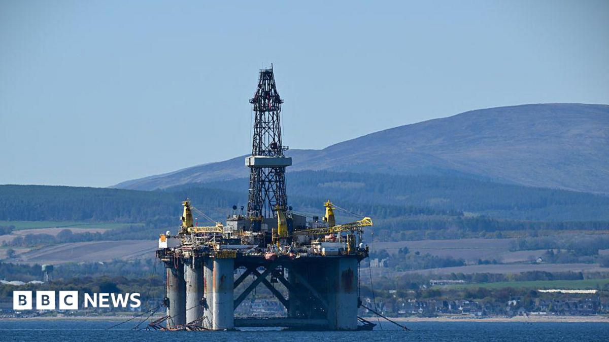 The Well-Safe Defender oil rigs is seen on the Cromarty Firth on the north-east coast of Scotland