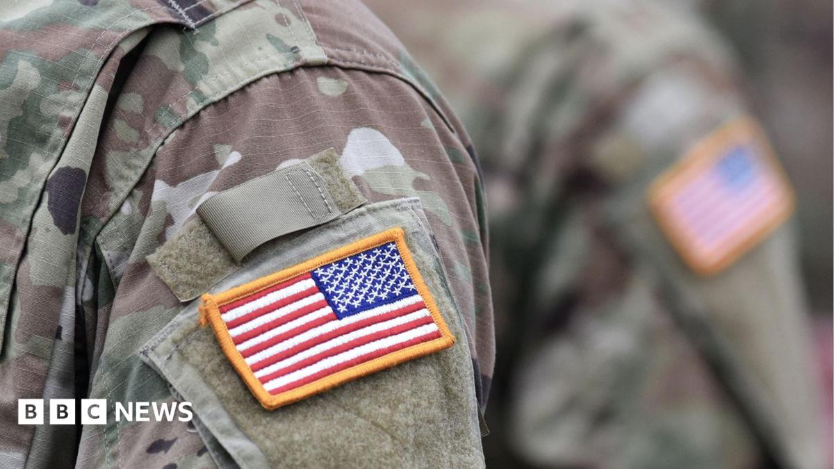 A USA patch flag on the US military uniform