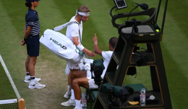 Tennis stars get into furious row on court after playing 'point of the year' at Wimbledon