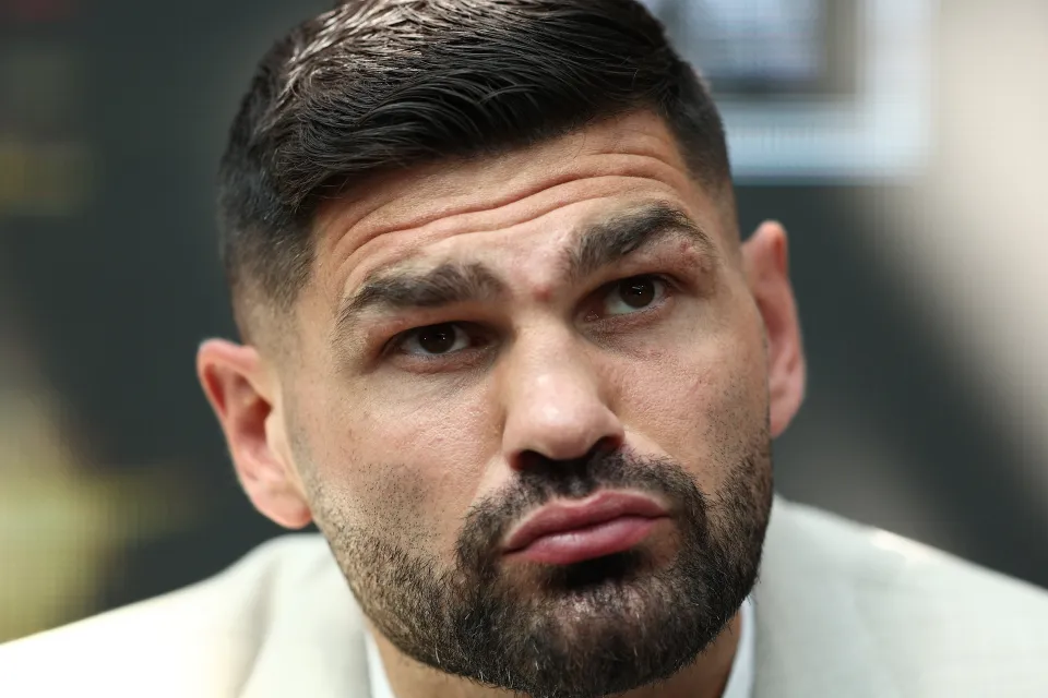 Filip Hrgovic at a press conference