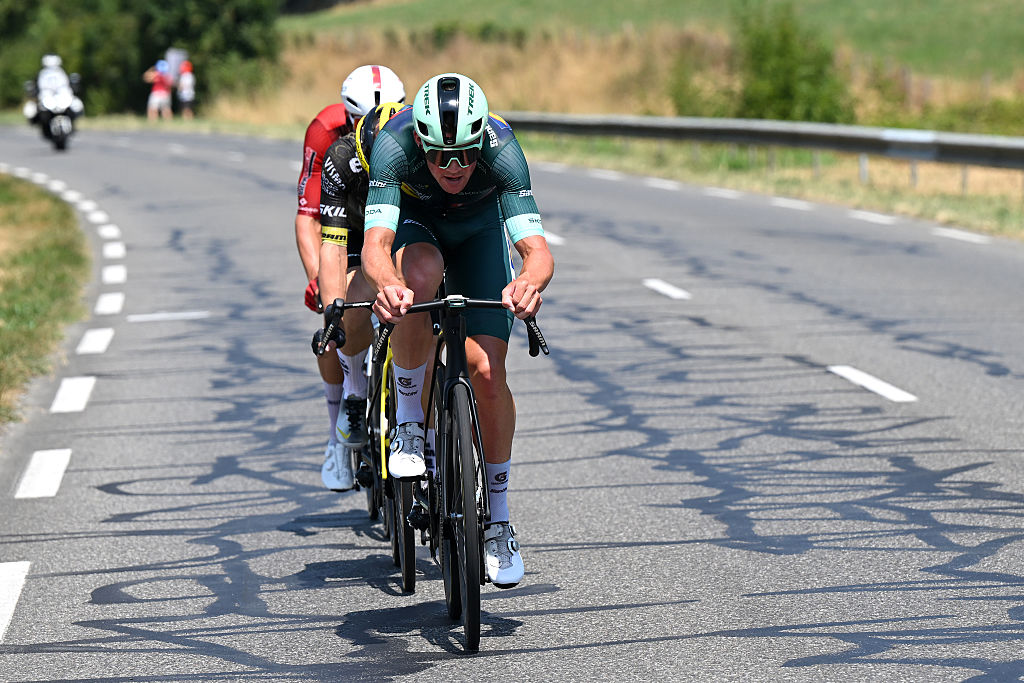 GAVARNIE-GEDRE, FRANCE - JULY 09: Mads Pedersen of Denmark and Team Lidl - Trek - Green Sprint Jersey competes in the breakaway during the 113th Tour de France 2026, Stage 6 a 186.2km stage from Pau to Gavarnie-Gedre 1379m / #UCIWT / on July 09, 2026 in Gavarnie-Gedre, France. (Photo by Dario Belingheri/Getty Images)