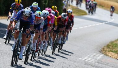 Alpecin - Premier Tech team's Dutch rider Mathieu van der Poel leads a breakaway during the 9th stage of the 113th edition of the Tour de France