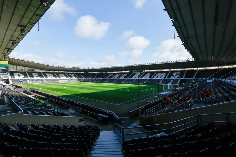 A general view inside Pride Park Stadium before ahead of during the EFL Sky Bet Championship match between Derby County and Oxford United