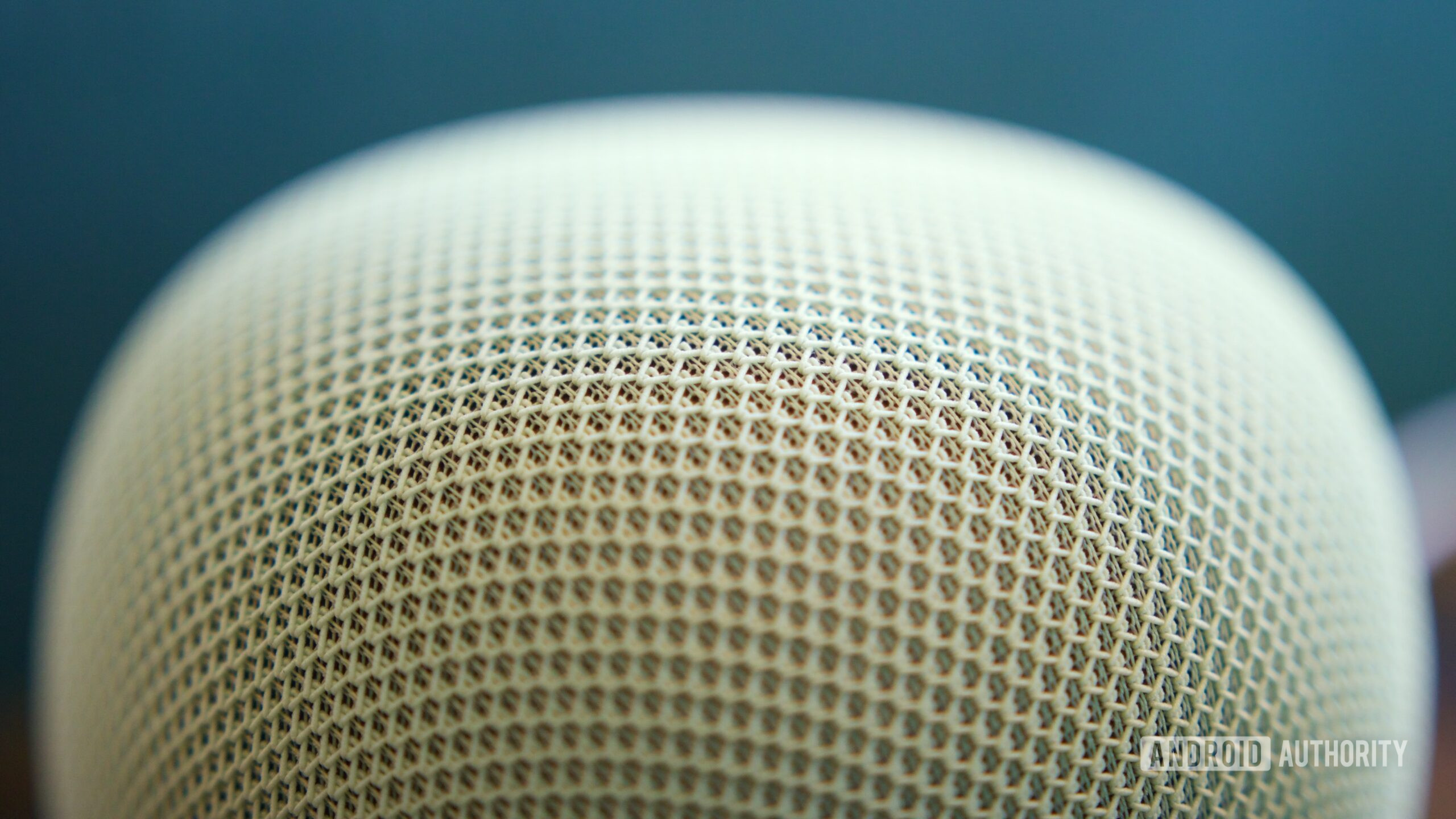 google home speaker review 13 Close up view of the fabric design on the Google Home Speaker.