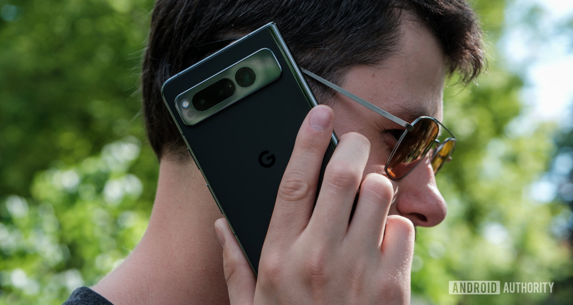 google pixel fold on a phone call