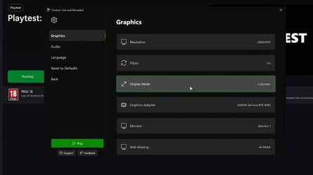 Graphics and resolution settings for the PC app. Click to enlarge.