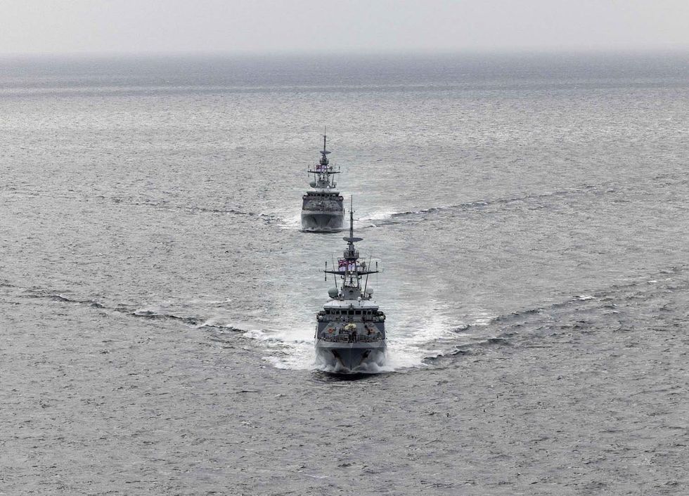HMS Forth and HMS Medway in the South Atlantic