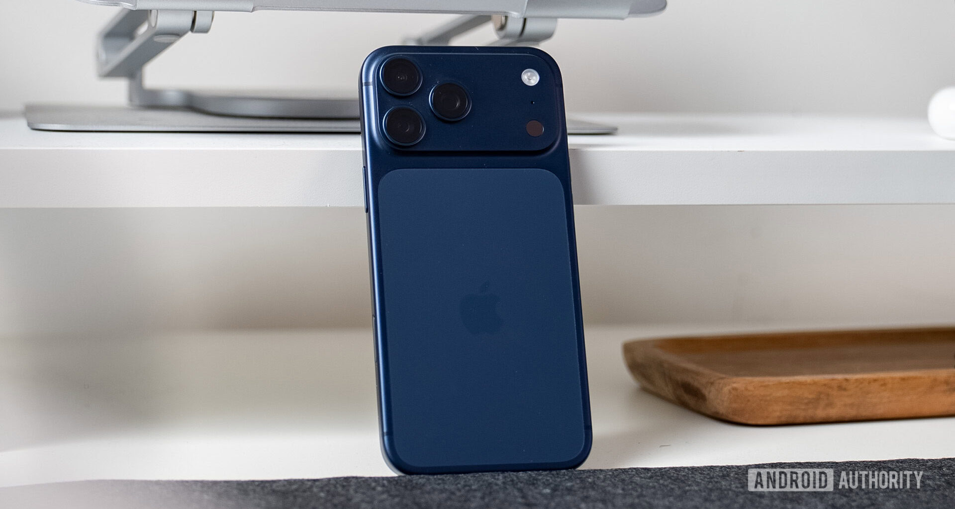 iPhone 17 Pro Max Deep Blue rear side on