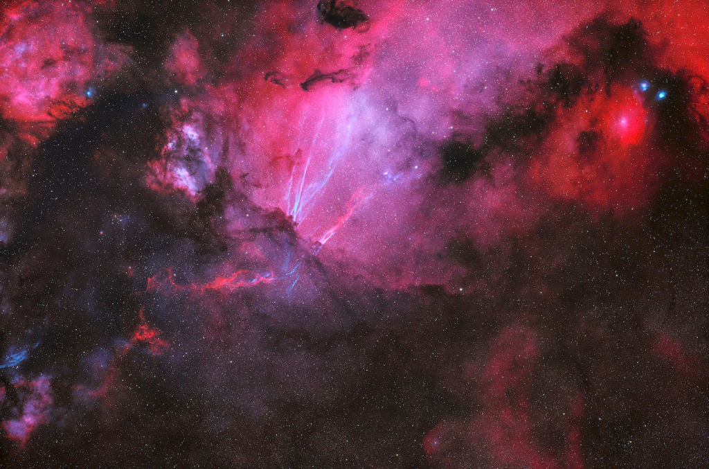 "Blue Sprites and Red Twisters", Jason Wehbe, Honorable Mention, Deep Sky Category, David Malin Awards 2026