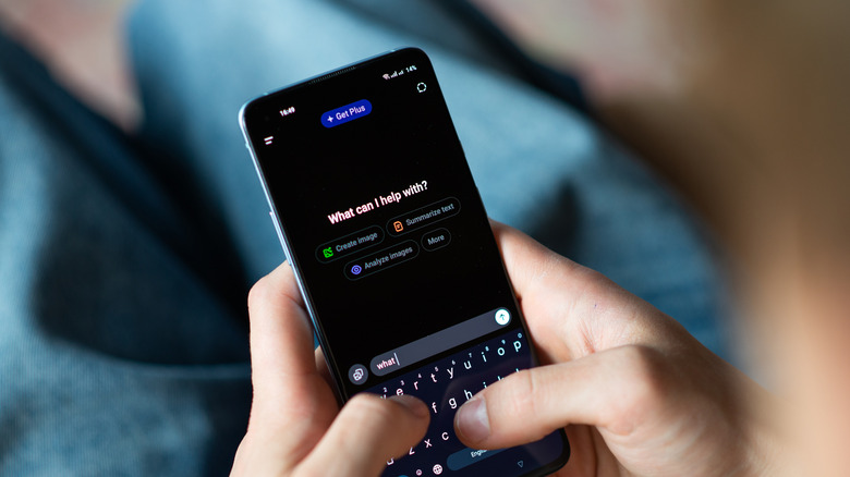 Someone using ChatGPT on their smartphone.