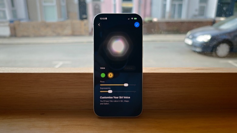 An iPhone showing the new expressive voice interface for Siri on iOS 27.