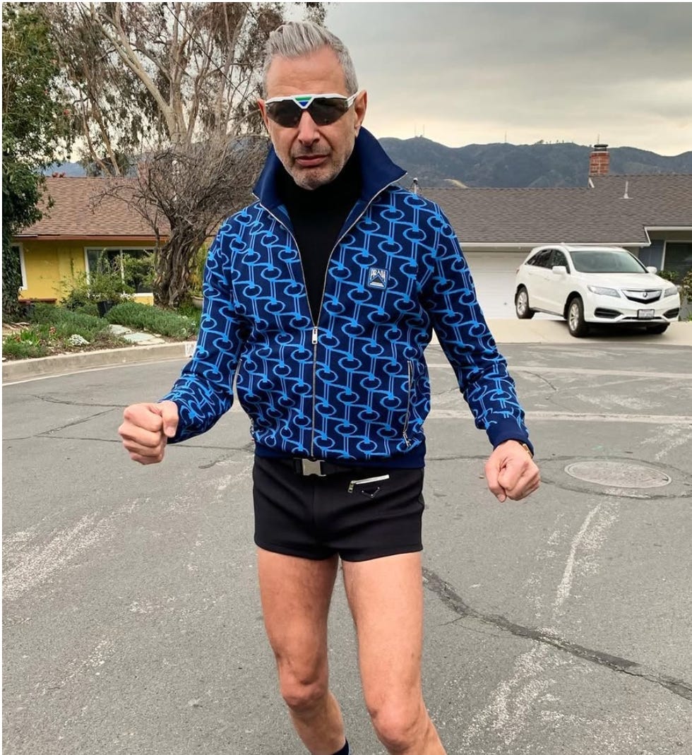 Jeff Goldblum working out doing yoga and going on a run jeff goldblum working out doing yoga and going on a run