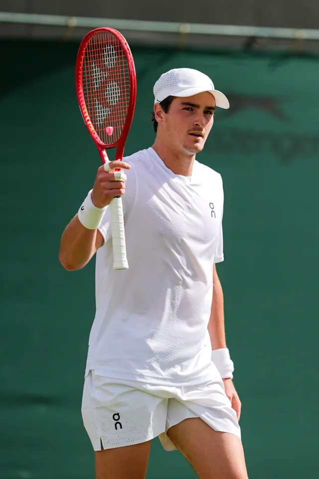 Joao Fonseca celebrates win at Wimbledon