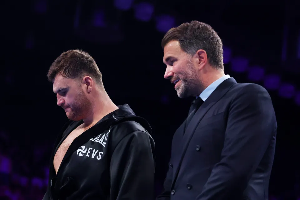 Johnny Fisher with former promoter Eddie Hearn