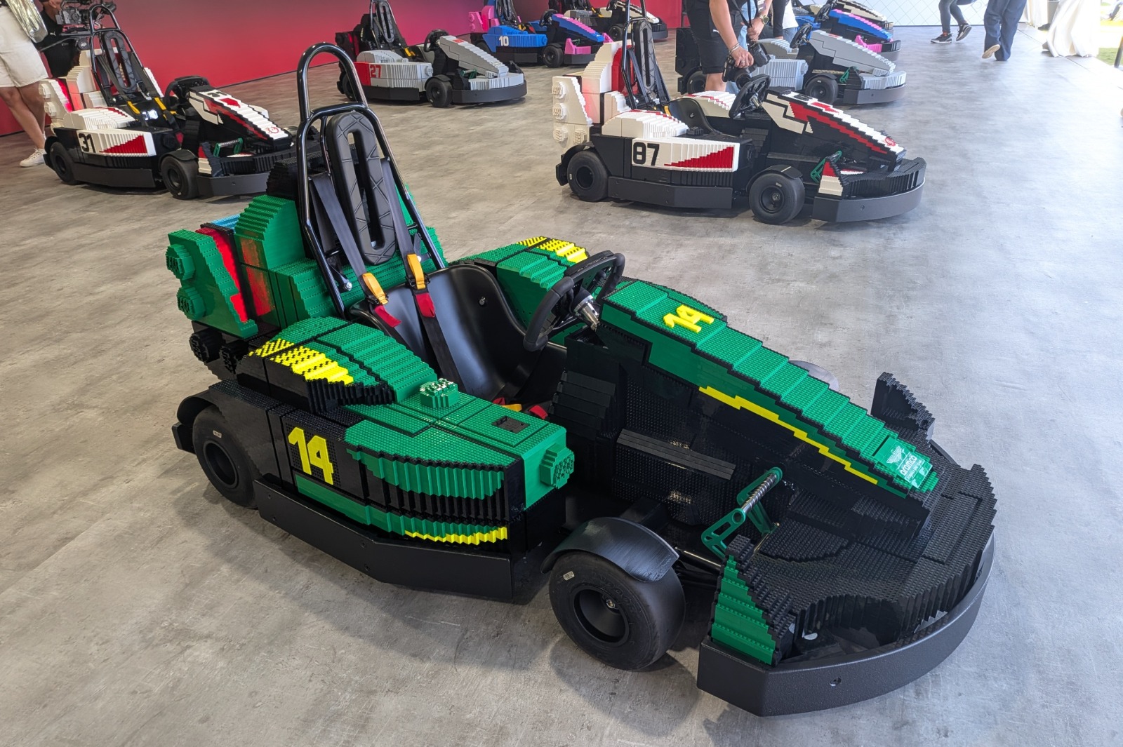 The minicars are made using 28,000 lego bricks 