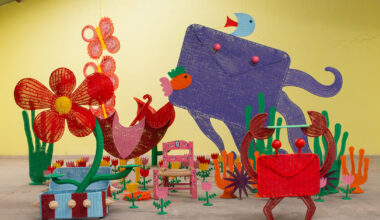mestiz creates wicker creatures for Hermès windows across mexico