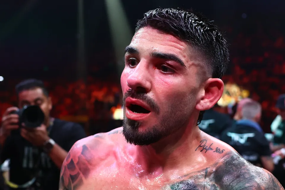 Michael Zerafa reacts after a no contest against Nikita Tszyu during the Middleweight WBO International Middleweight Title bout at Brisbane Entertainment Centre on January 16, 2026 in Brisbane, Australia