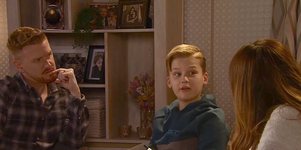 Bobby Bradshaw as Jake in Coronation Street, with Mikey North as Gary and Samia Longchambon as Maria bobby bradshaw as jake in coronation street, with mikey north as gary and samia longchambon as maria
